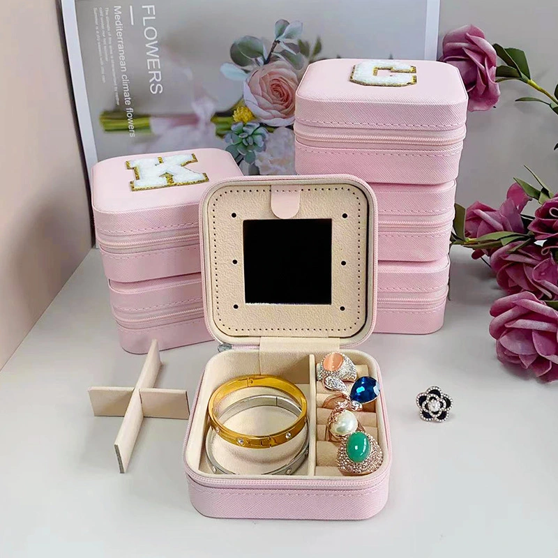 Plush Letter Travel Portable Jewelry Ring Storage Box