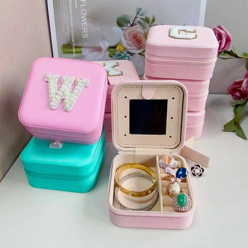 Plush Letter Travel Portable Jewelry Ring Storage Box