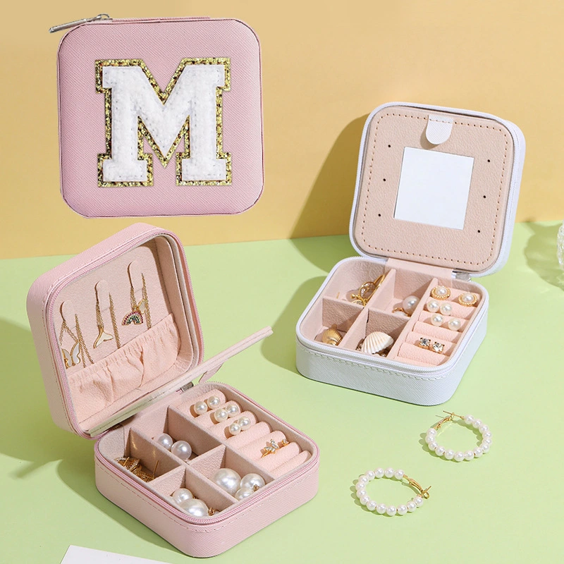 Plush Letter Travel Portable Jewelry Ring Storage Box