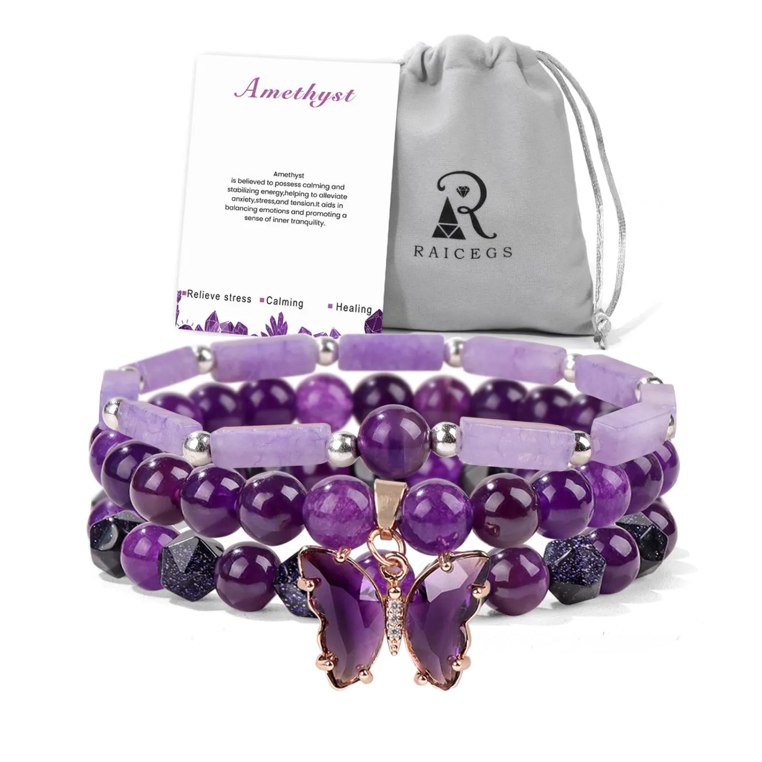 Bohemian Beaded Bracelet Women's Healing Crystal Bracelet