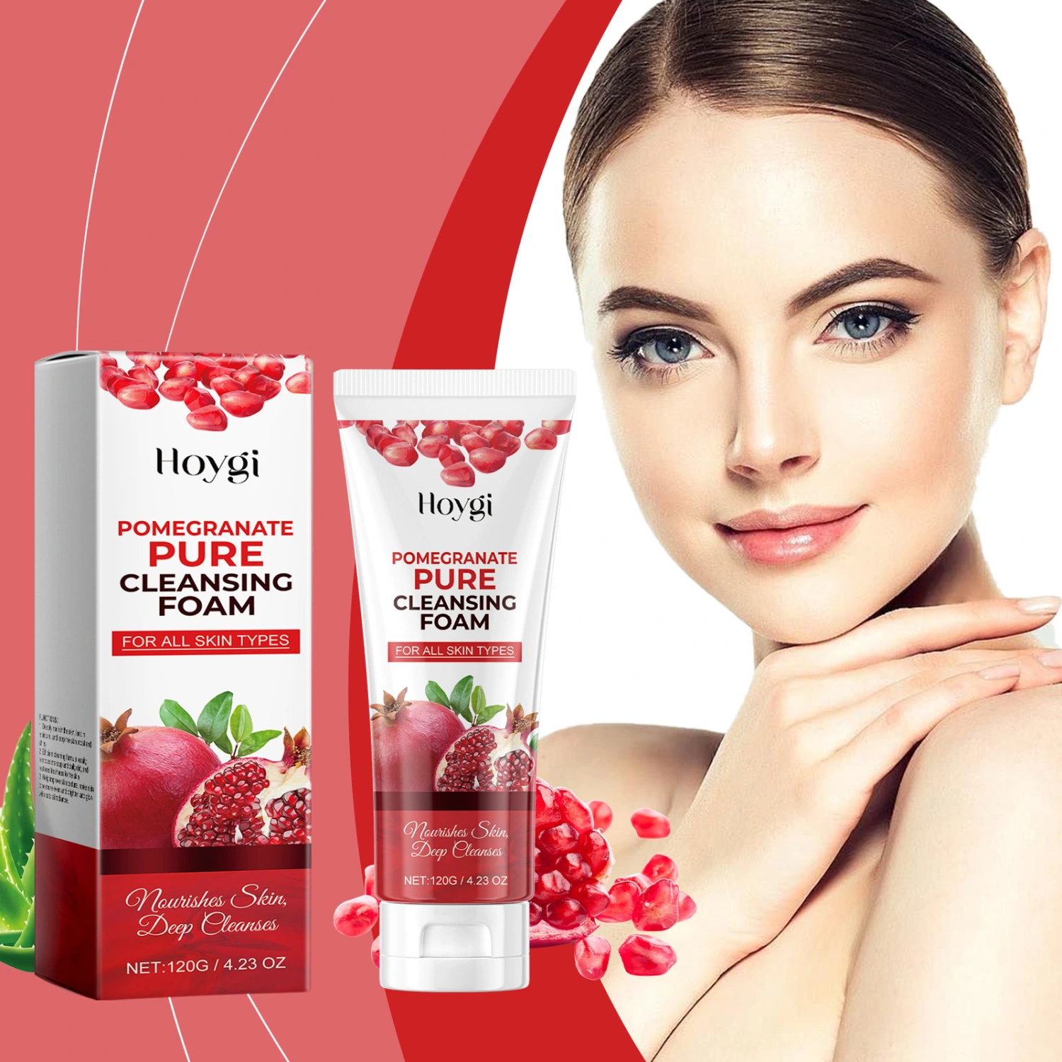Pomegranate Pore Cutin Cleansing Skin Facial Cleanser Freshing And Moistrurizing Nourishing Not Tight