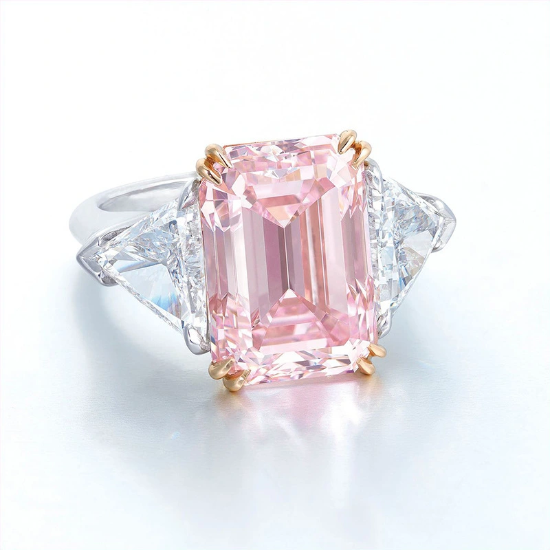 Two-Tone Square Princess Triangle Diamond Ring