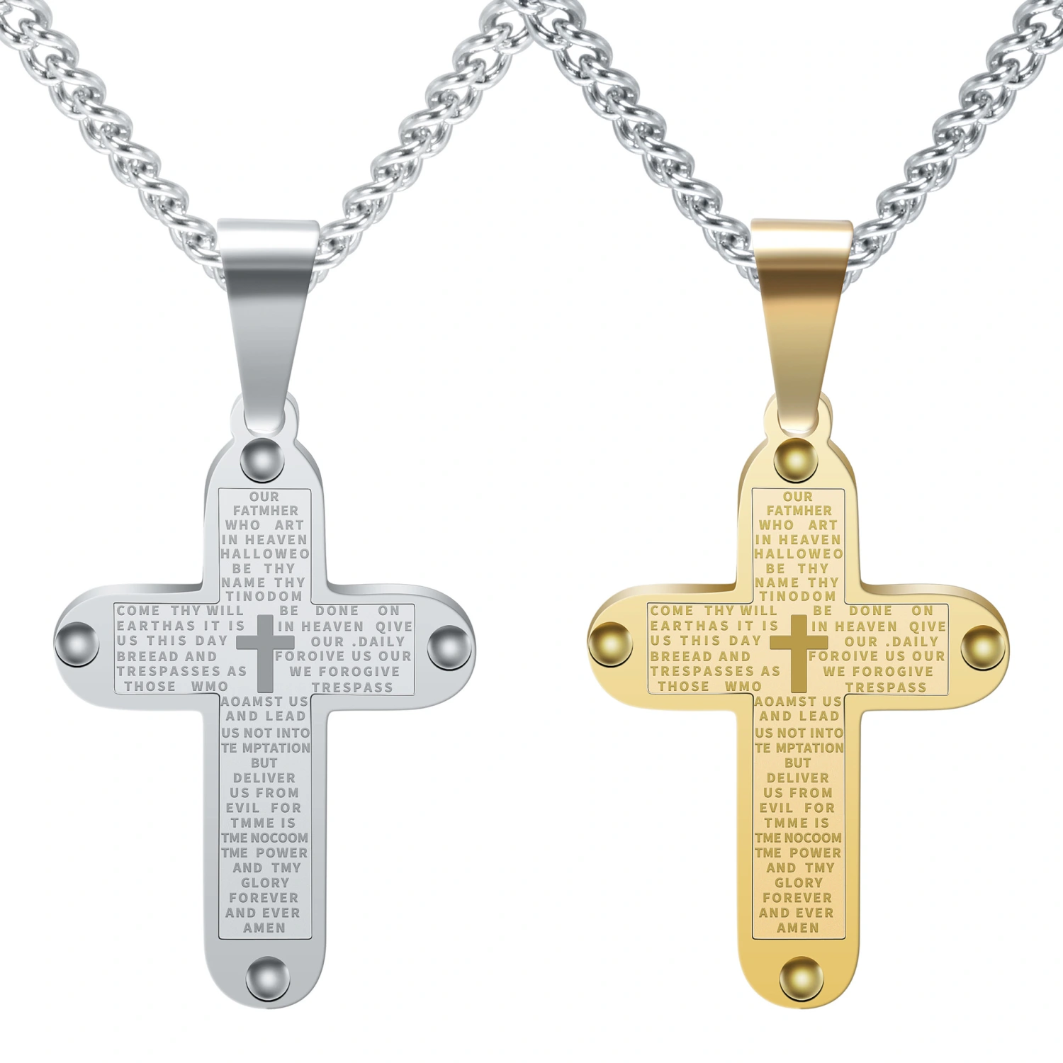 Stainless Steel Cross Shelf Necklace Titanium Steel