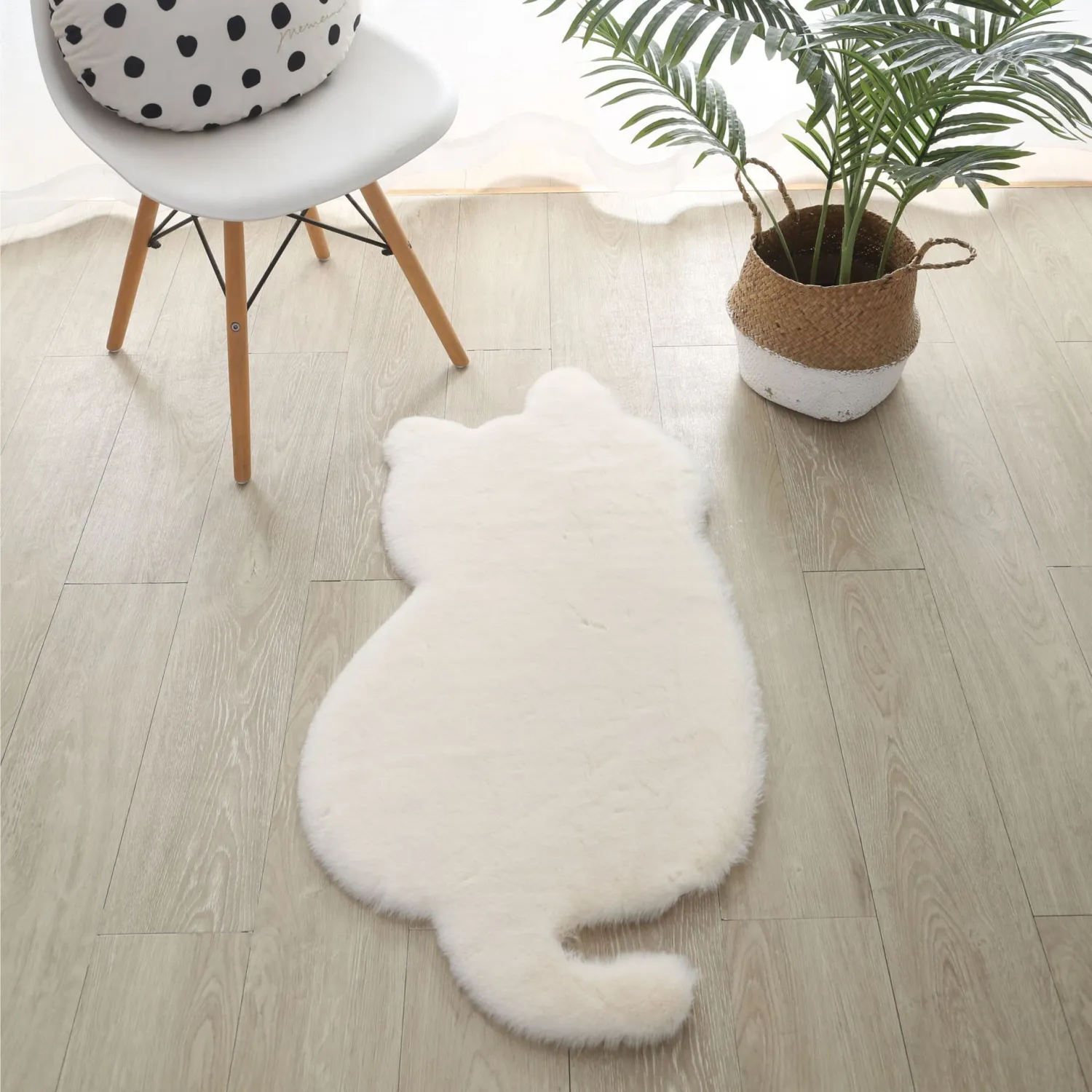 Sunday Angora Cat Carpet Living Room Cartoon Plush Mats Bedroom Bedside Blanket