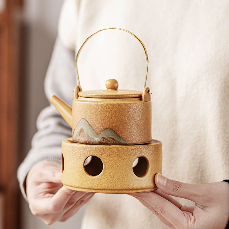 Black Porcelain Loop-handled Teapot Tea Warmer
