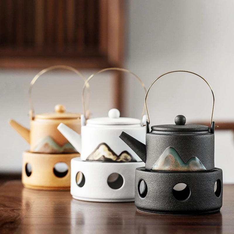 Black Porcelain Loop-handled Teapot Tea Warmer