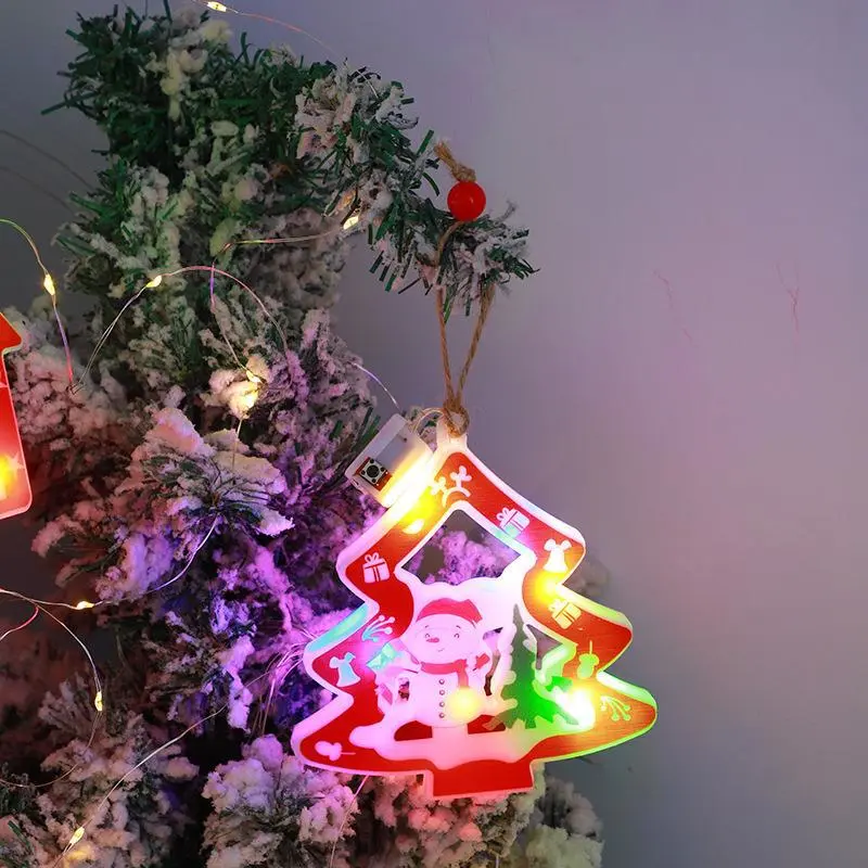 LED Snowman Lantern Christmas Tree Pendant Scene Decorative Ornaments