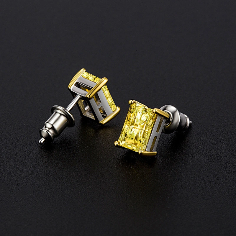 Women's Silver Needle Square Popular Earrings