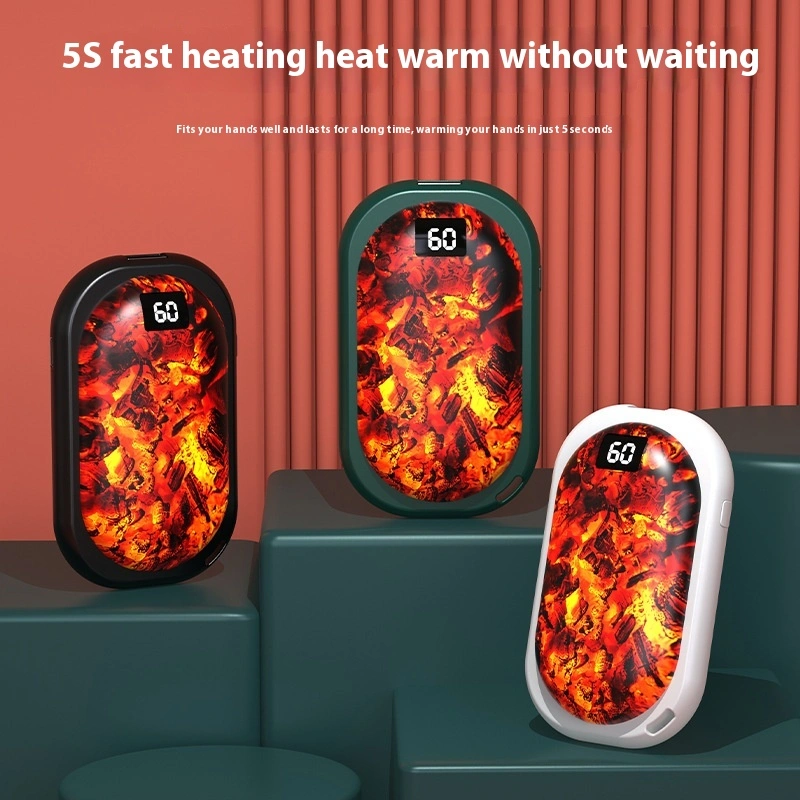 Charcoal Fire Hand Warmer Digital Display Charging Heating Pad