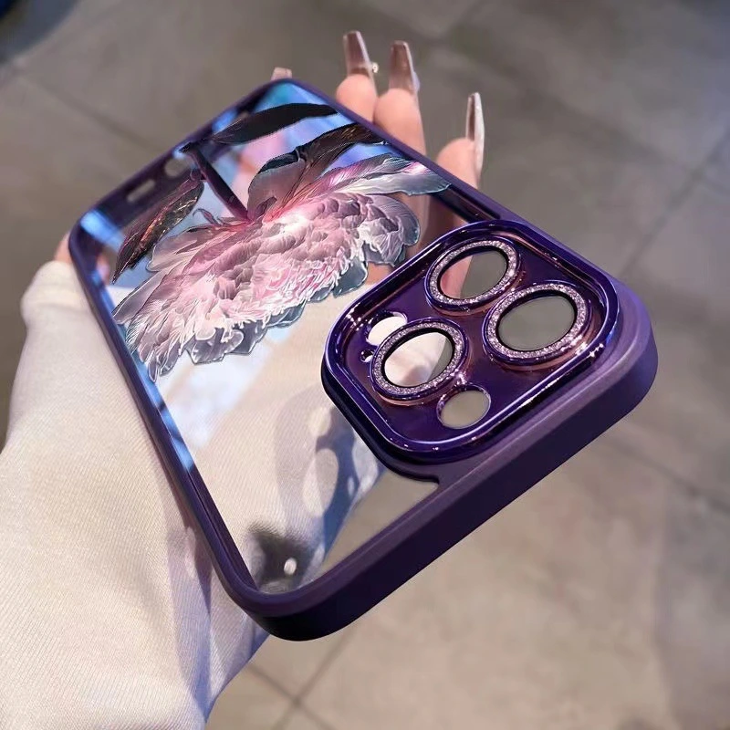 Epiphyllum Suitable Phone Case Pack With Glitter Lens Protector