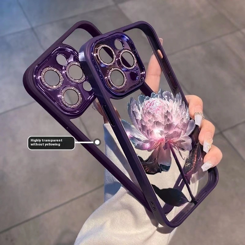 Epiphyllum Suitable Phone Case Pack With Glitter Lens Protector
