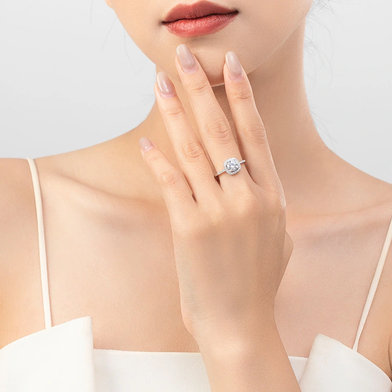 S925 Silver Artificial Diamond Ring For Women