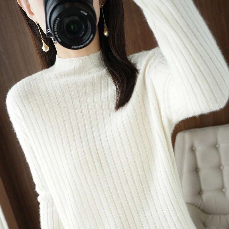Simple Autumn And Winter Half-high Collar Bottoming Shirt Women's Sweater