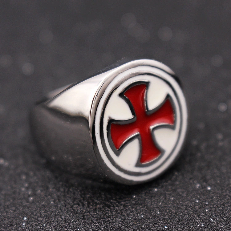 Retro Men's Titanium Steel Cross Ring