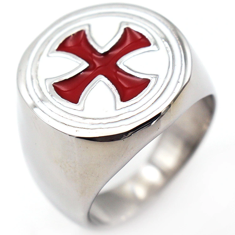 Retro Men's Titanium Steel Cross Ring