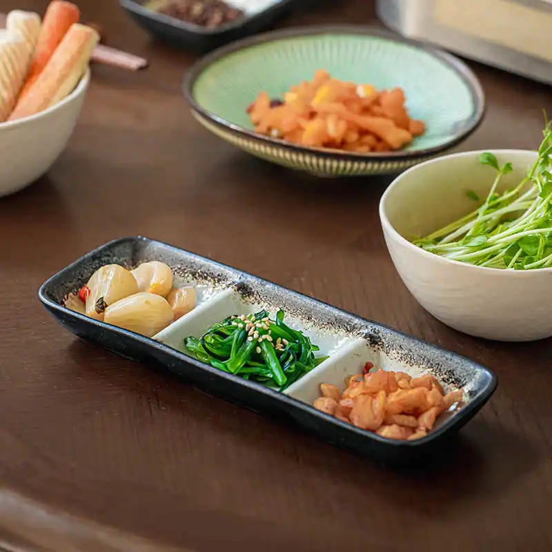 Household Korean Barbecue Ceramic Seasoning Plate