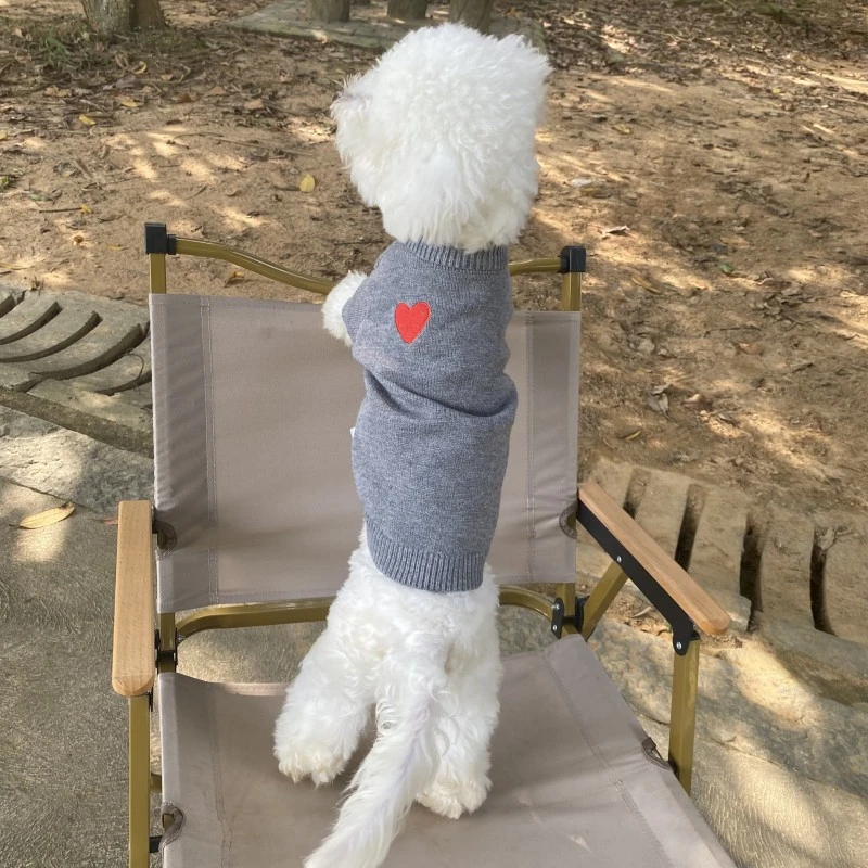 Dog Cat Autumn And Winter Warm Pet Sweater Small And Medium Solid Color Cardigan