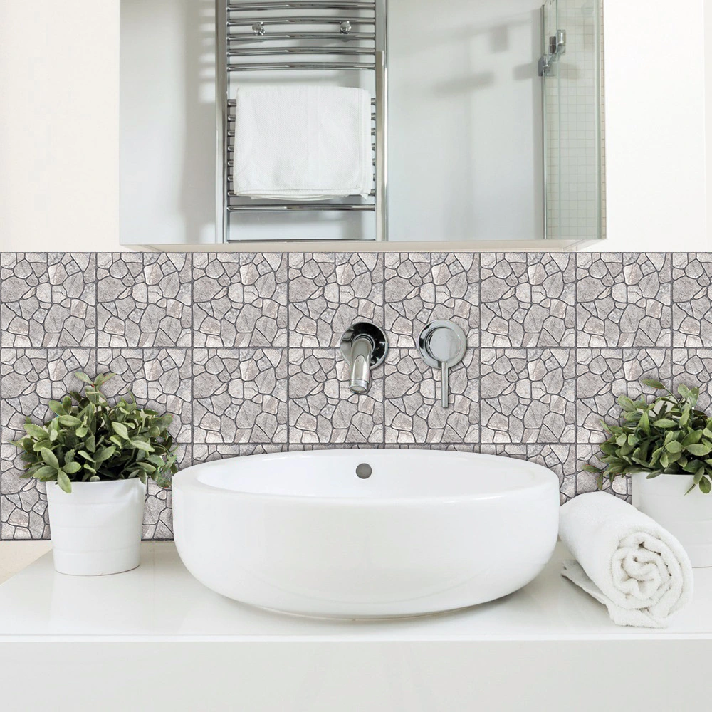 Marble Brick Pattern Frosted Tile Sticker Floor Tile Beautiful Seam