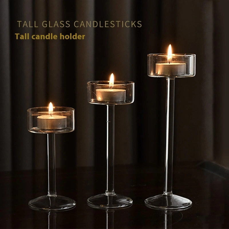 Blown Glass Long Handle High Leg Candlestick Ornaments