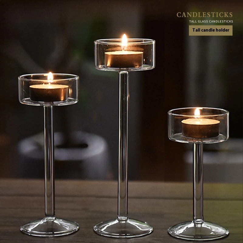 Blown Glass Long Handle High Leg Candlestick Ornaments