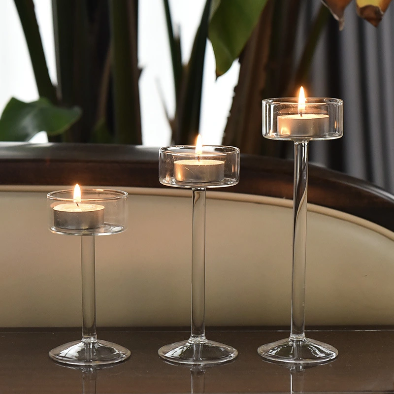 Blown Glass Long Handle High Leg Candlestick Ornaments