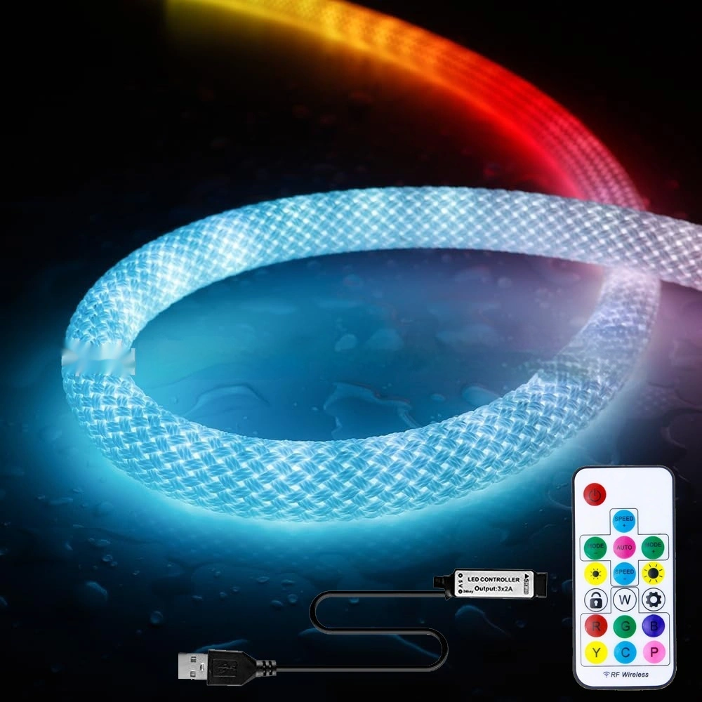 Round 360-degree Luminous Mesh Magic Color Knitted Belt Waterproof Neon Flexible Assembly Line Light