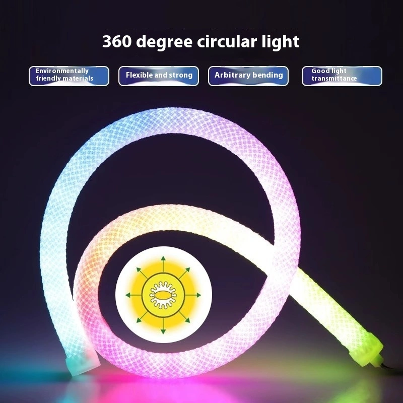 Round 360-degree Luminous Mesh Magic Color Knitted Belt Waterproof Neon Flexible Assembly Line Light