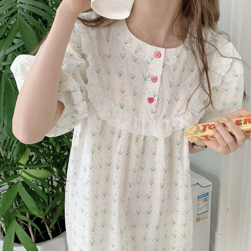 Summer New Floral Lace Nightdress For Women