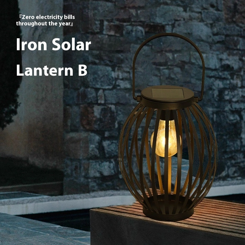 Solar Iron Lamp Outdoor Yard Lamp Garden Lawn Lamp