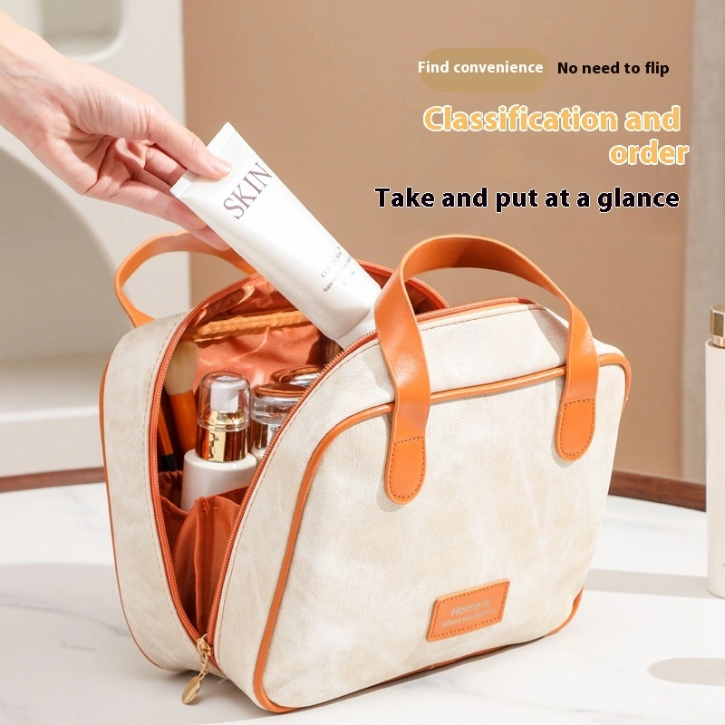 Denim Pattern Portable Cosmetic Bag Large Capacity High Sense Travel Portable