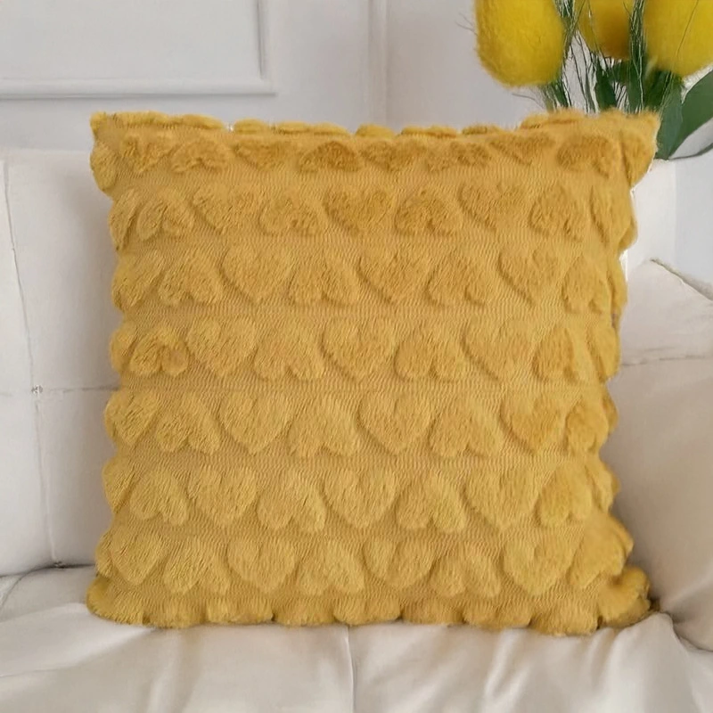Modern Minimalist Love Solid Color Plush Office Living Room Sofa Pillow Cases