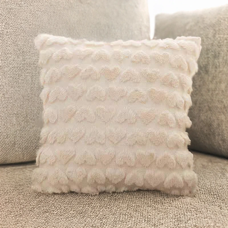 Modern Minimalist Love Solid Color Plush Office Living Room Sofa Pillow Cases