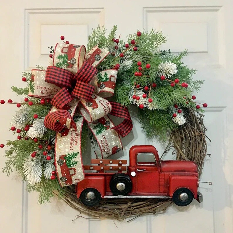 Simulation Christmas Wreath Animal Farm Pine Cone Door Ring