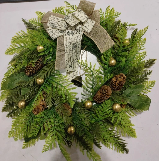 Simulation Christmas Wreath Animal Farm Pine Cone Door Ring