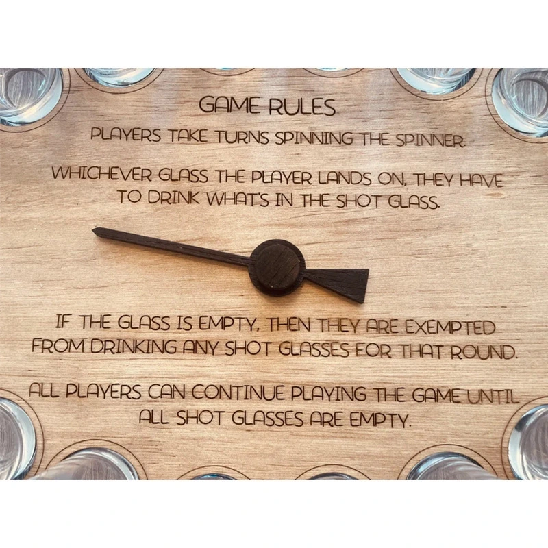 Wooden Wine Table Game Wine Glass Roulette Wheel