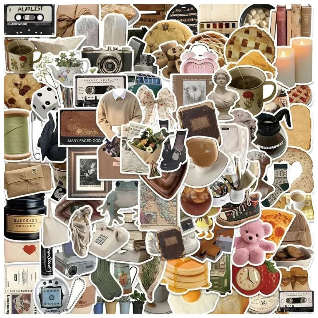 Retro Old Object Decorative Tablet Computer Cellphone Stickers