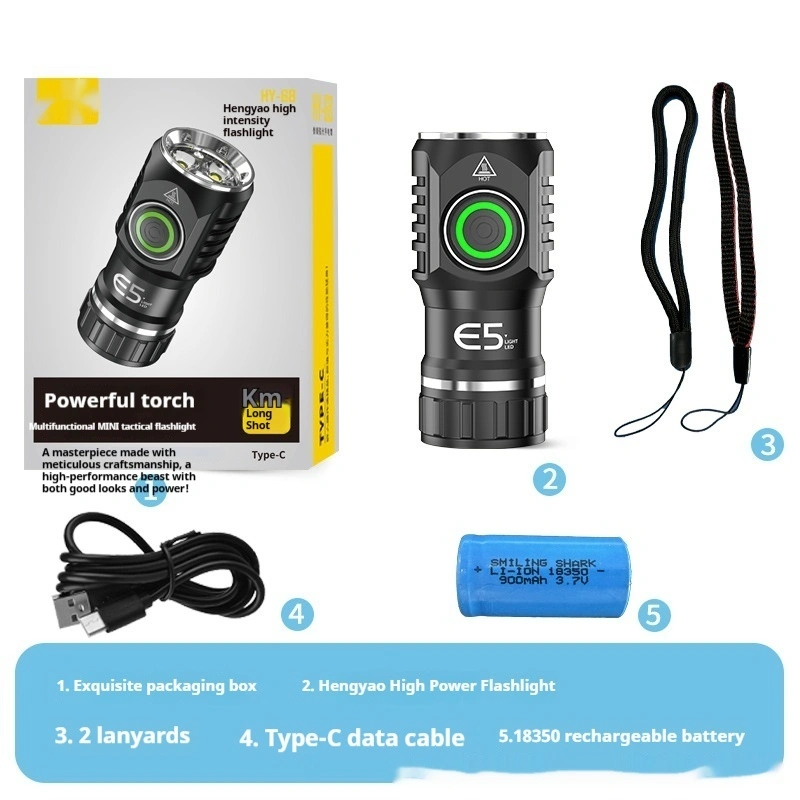 Mini Strong Light Aluminum Alloy Compact Portable Flashlight