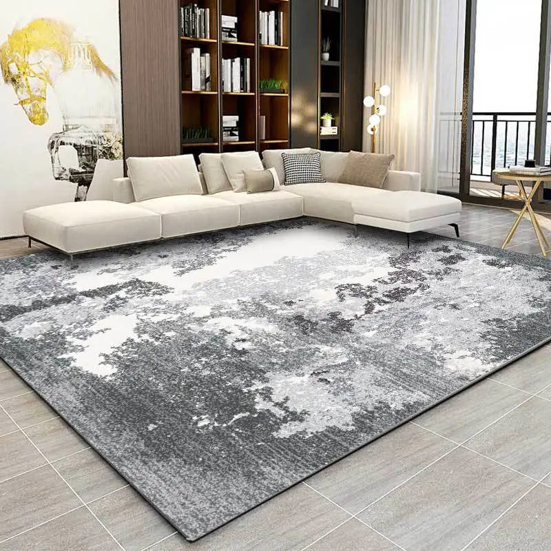 Fashionable Modern Abstract Gray White Cement Floor Mat