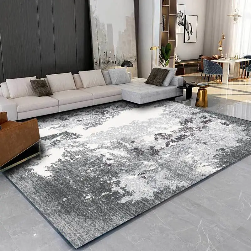 Fashionable Modern Abstract Gray White Cement Floor Mat
