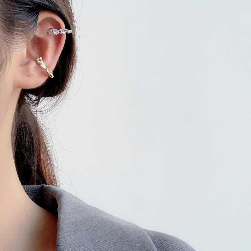 Women's Sterling Silver Round Diamond Ear Clip
