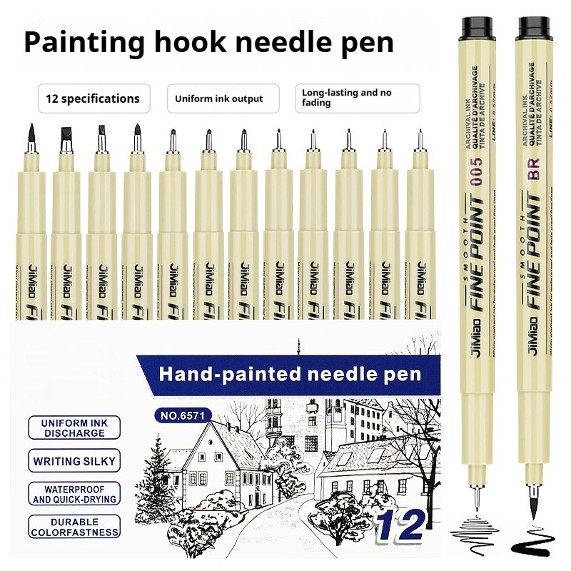 Waterproof Hook Line Art Cartoon Design Sketch Hand Drawn Syringe Drawing Pen