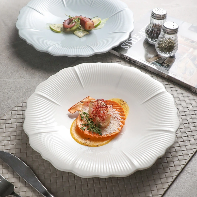 Plate Household 10-inch Lace Minimalist Japanese Style Tableware