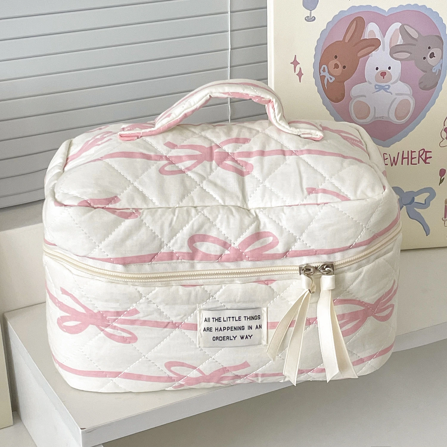 New Horizontal Bow Cosmetic Bag