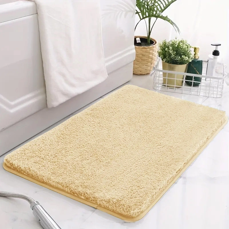 Beautiful Velvet Solid Color Bathroom Non-slip Floor Mat