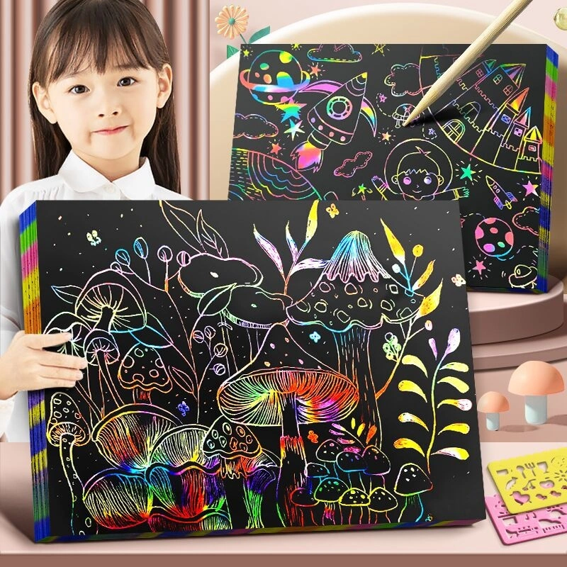 Children's Color Graffiti Paper Scraping Painting Books