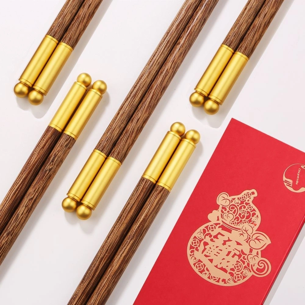 Metal Toe Cap Red Sandalwood Door Frame Chopsticks Household Tableware