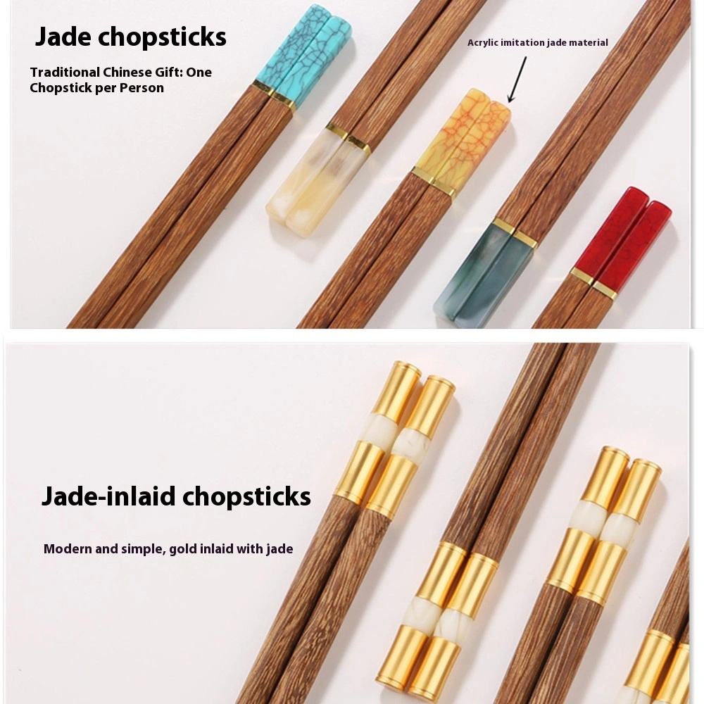 Metal Toe Cap Red Sandalwood Door Frame Chopsticks Household Tableware