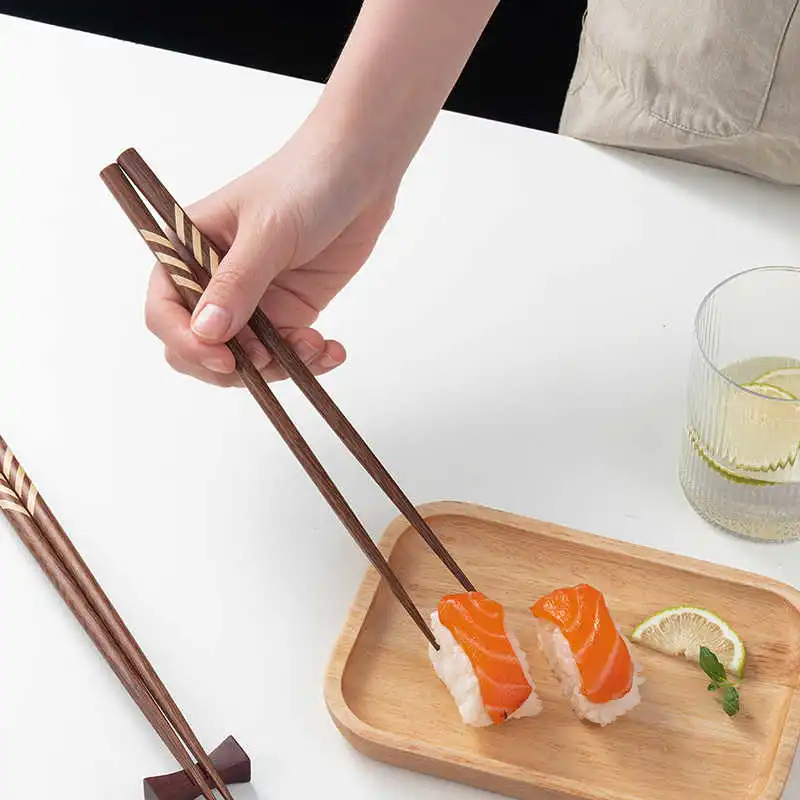 Anti-mildew Non-slip Tip High-end Household Solid Wood Chopsticks