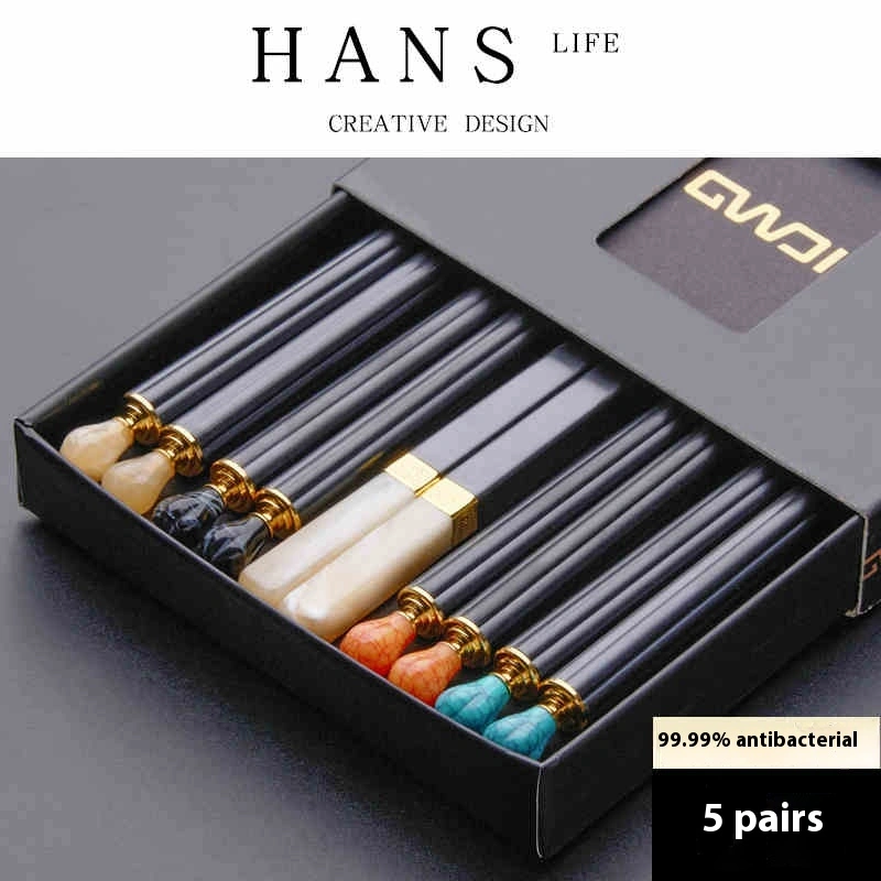 High-end New Chopsticks Household Antibacterial Family Light Luxury High Sense
