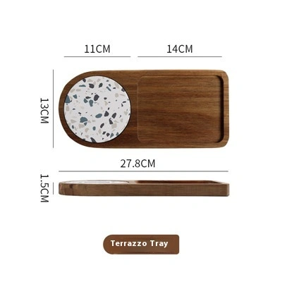 Japanese-style Solid Wood Tray Water Cup Storage Plate Vintage Bread